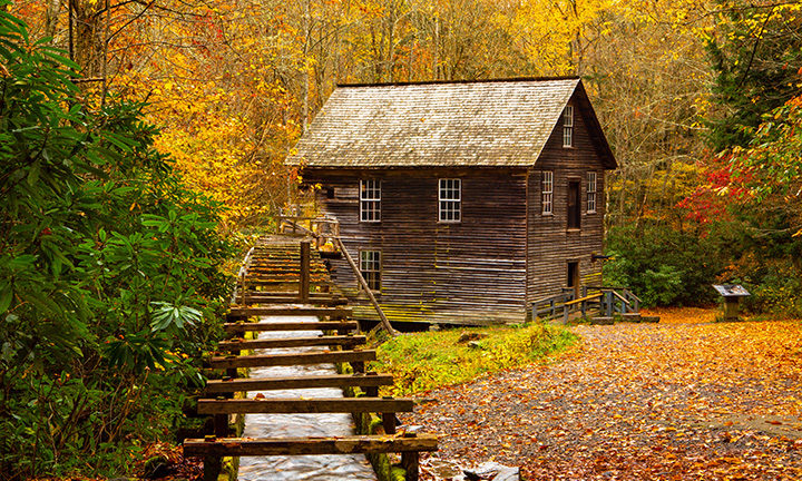 Mingus Mill in Autumn Smoky Mountains National Park